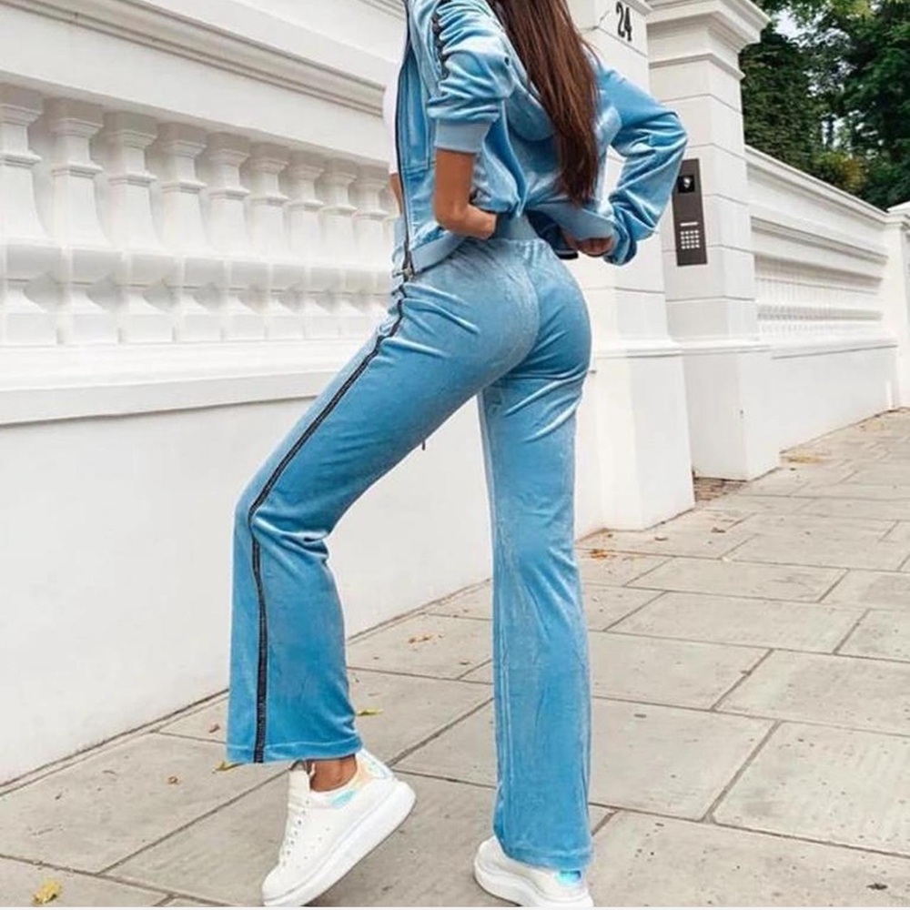Tiger Mist Blue Lavina Velour Tracksuit